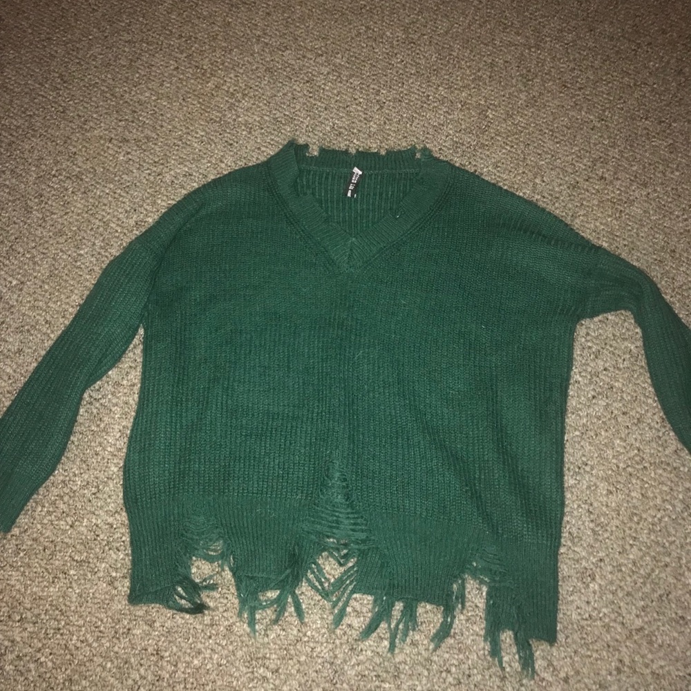 Oversized forest green sweater